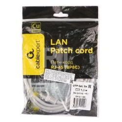 Patch cord RJ-45 5е cat Cablexpert PP10-1.5M, UTP, 1.5m, Grey