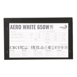 Блок питания ATX 650 W AeroCool Aero White 650