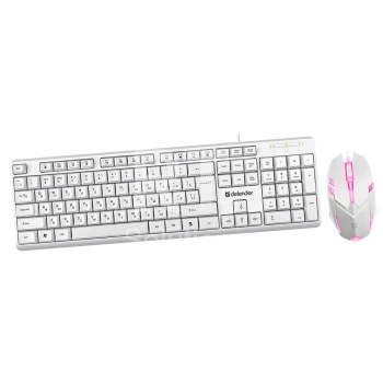 Клавиатура Defender Motion C-977, White, USB + мышь