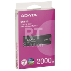Внешний SSD накопитель 2 TB, Adata SC610, Black-Red