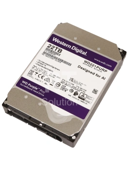 Жесткий диск HDD 22 TB Western Digital (WD221PURP), 3.5", 512 MB, SATA III, Purple Pro