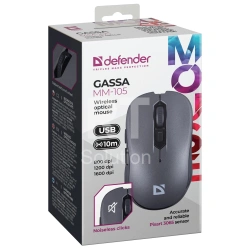 Мышь Defender Gassa MM-105, Grey, USB