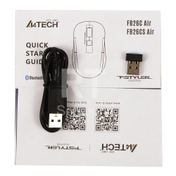 Мышь A4Tech Fstyler FB26CS AIR, Icy White, USB