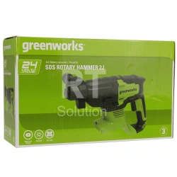 Перфоратор Greenworks GD24SDS2K4, без аккумулятора