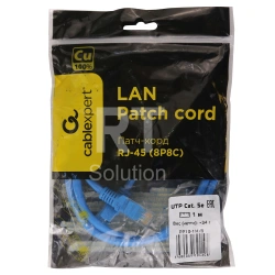 Patch cord RJ-45 5е cat Cablexpert PP10-1M/B, UTP, 1m, Blue