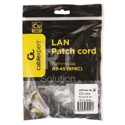 Patch cord RJ-45 5е cat Cablexpert PP10-1.5M/BK, UTP, 1.5m, Black