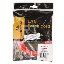 Patch cord RJ-45 5е cat Cablexpert PP12-1.5M/R, UTP, 1.5m, Red