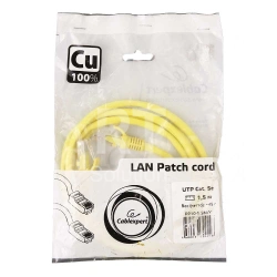 Patch cord RJ-45 5е cat Cablexpert PP10-1.5M/Y, UTP, 1.5m, Yellow