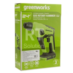 Перфоратор Greenworks GD24SDS1K2, без аккумулятора