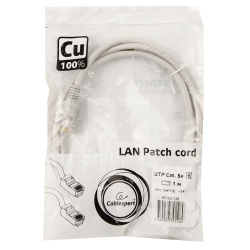 Patch cord RJ-45 5е cat Cablexpert PP10-1M, UTP, 1m, Gray