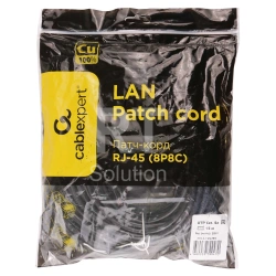 Patch cord RJ-45 5е cat Cablexpert PP10-15M/BK, UTP, 15m, OEM, Black